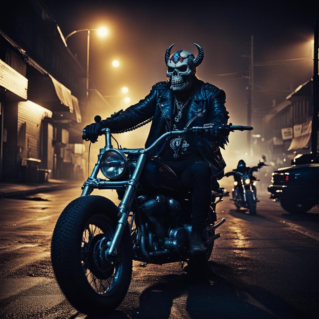 Night Biker - AI Generated Artwork - NightCafe Creator