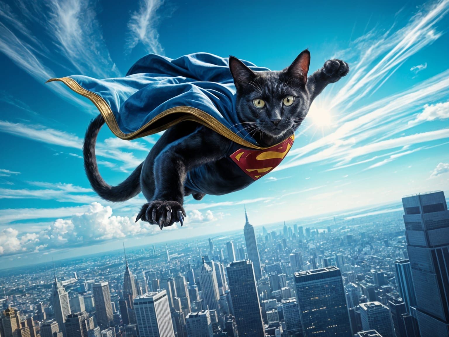 Look, up in the air! It’s a bird, it’s a plane? No, it’s Super Cat!  by @Dabbler