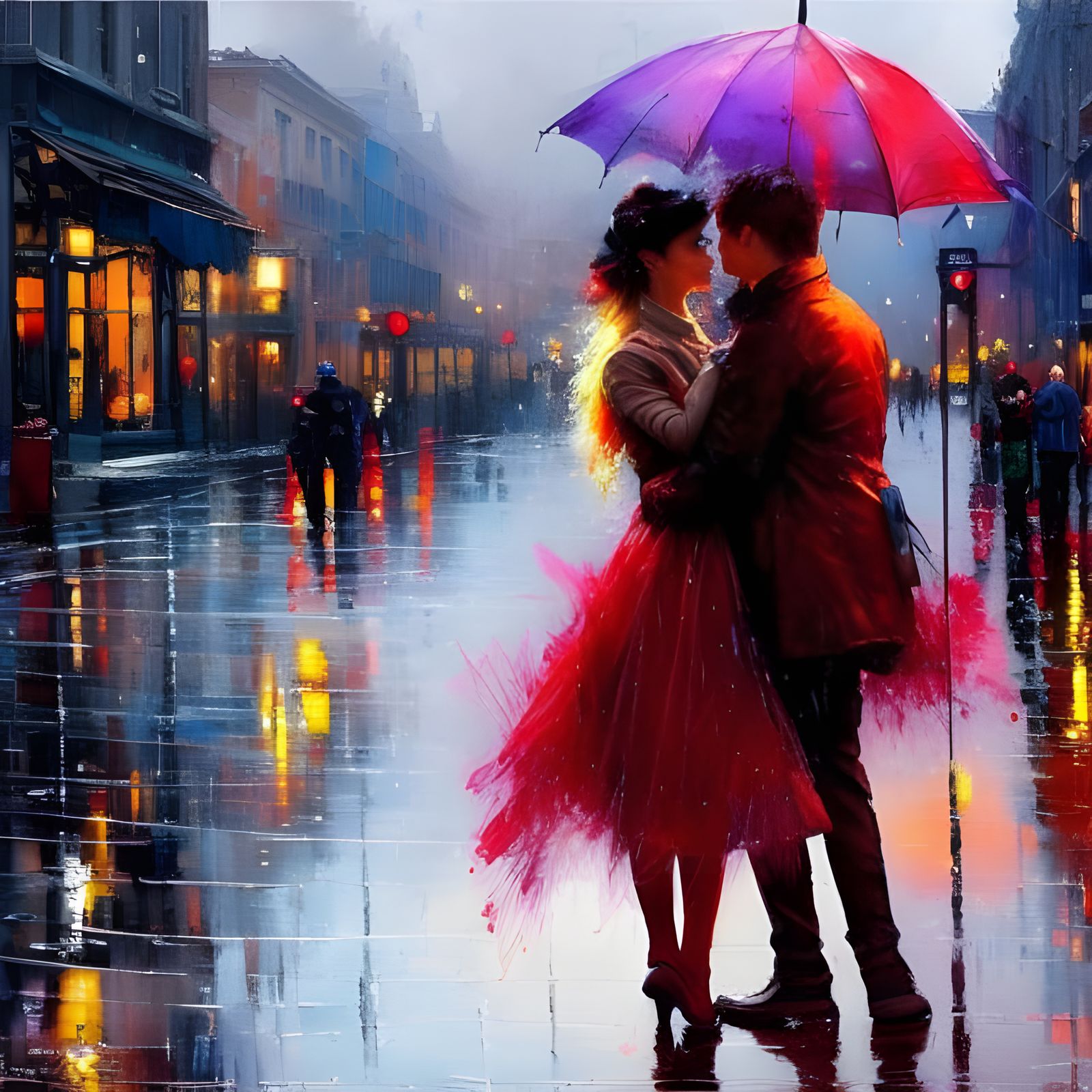 "Drowned in Love: A Kiss in the Rain"  by @Mark_Loves_Coffee_