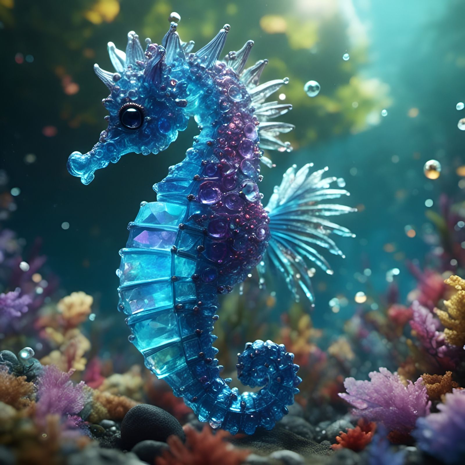 Crystal Seahorse Kawaii  by @Eris