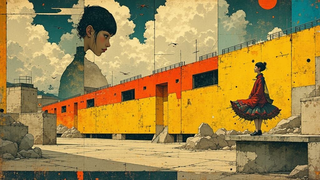 Constructivist Artwork in Vibrant, Futuristic Style