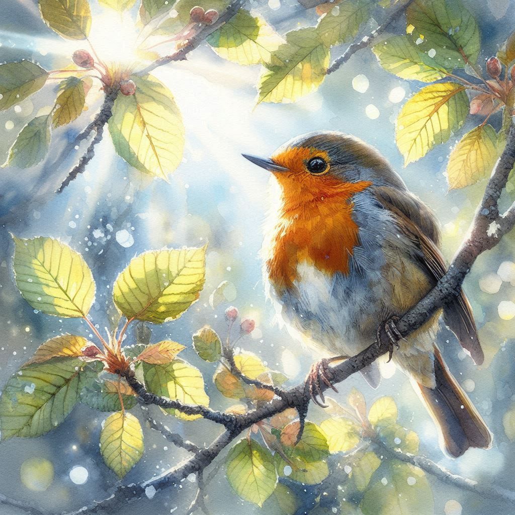 Robin in spring