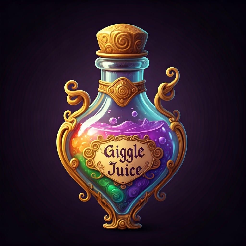 Potion Bottle "Giggle Juice" Can induce laughter.