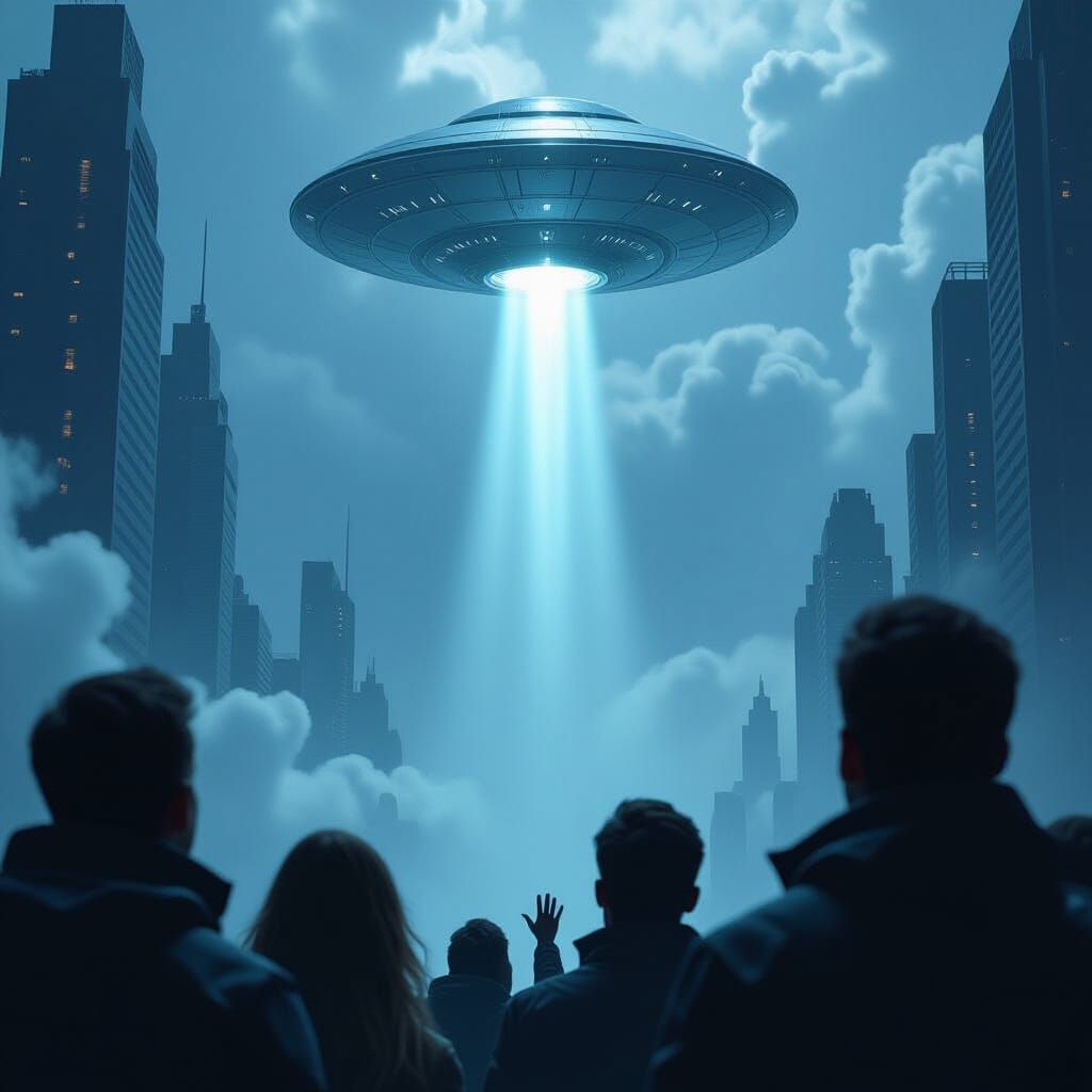 Shocked Humans Witness Alien Arrival in Cinematic Sci-Fi Sty...