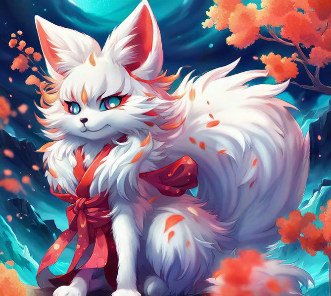 Fluffy Kitsune - AI Generated Artwork - NightCafe Creator