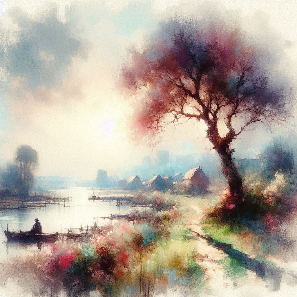 Hazy River Scene