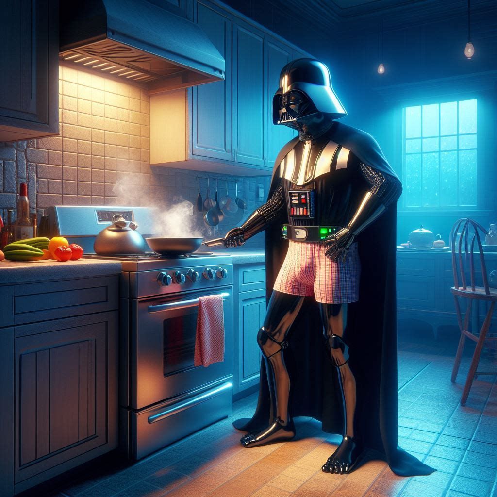 Darth Makin Bacon for Brekky
