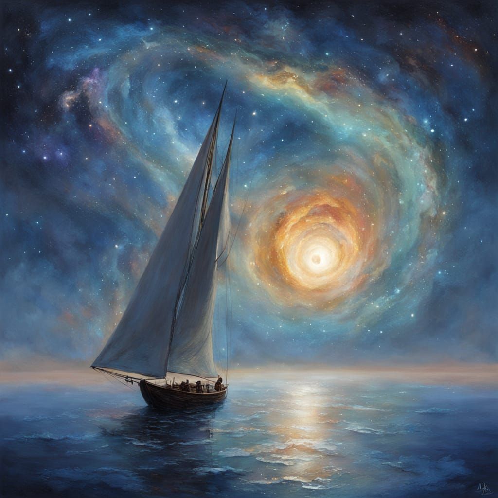 Felucca and nebula   by @Al_in_Tanzania