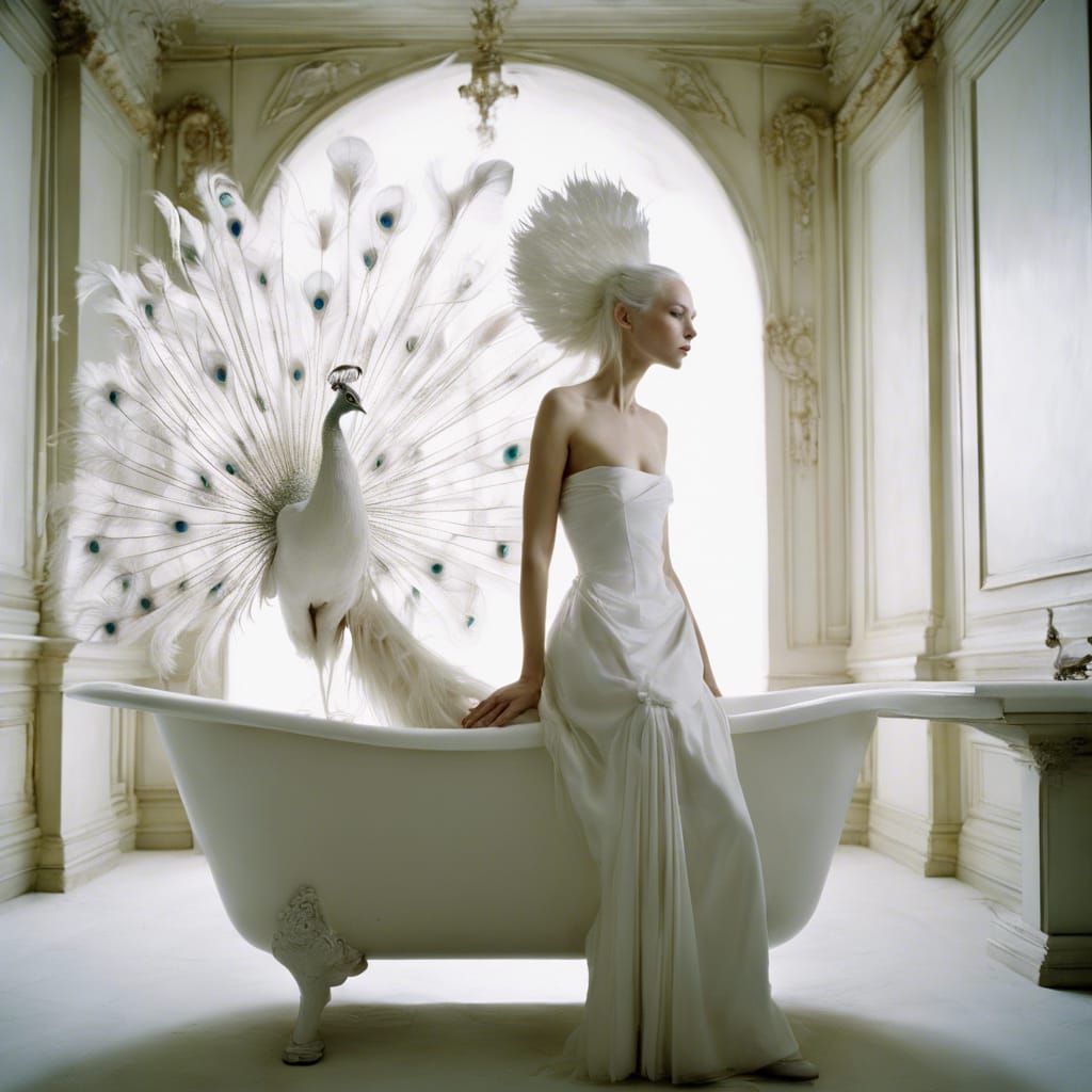 Peacock in the Bathroom