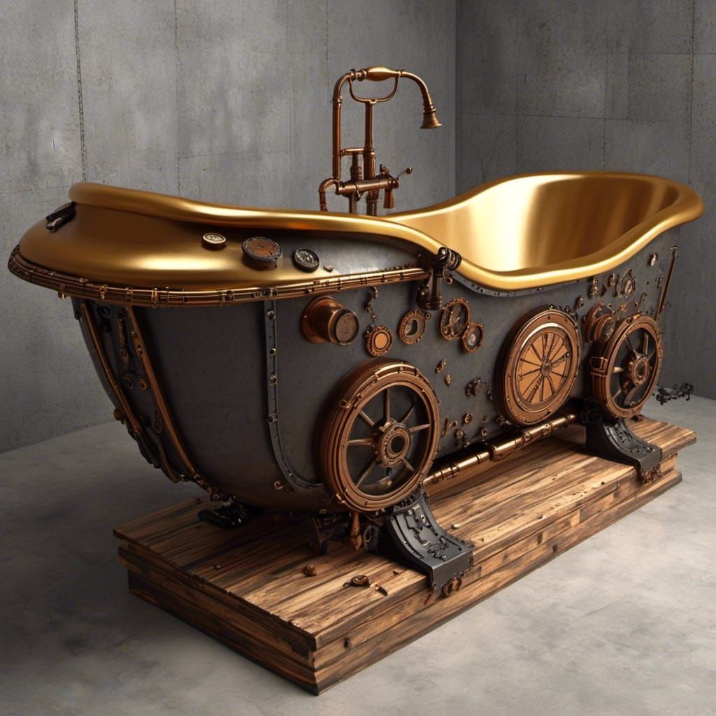 contemporary art style, steampunk bathtub<lora:Contemporary-SP:1.0> 