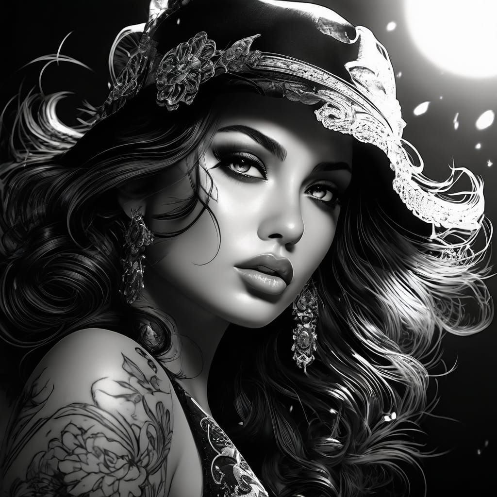 black and white portrait