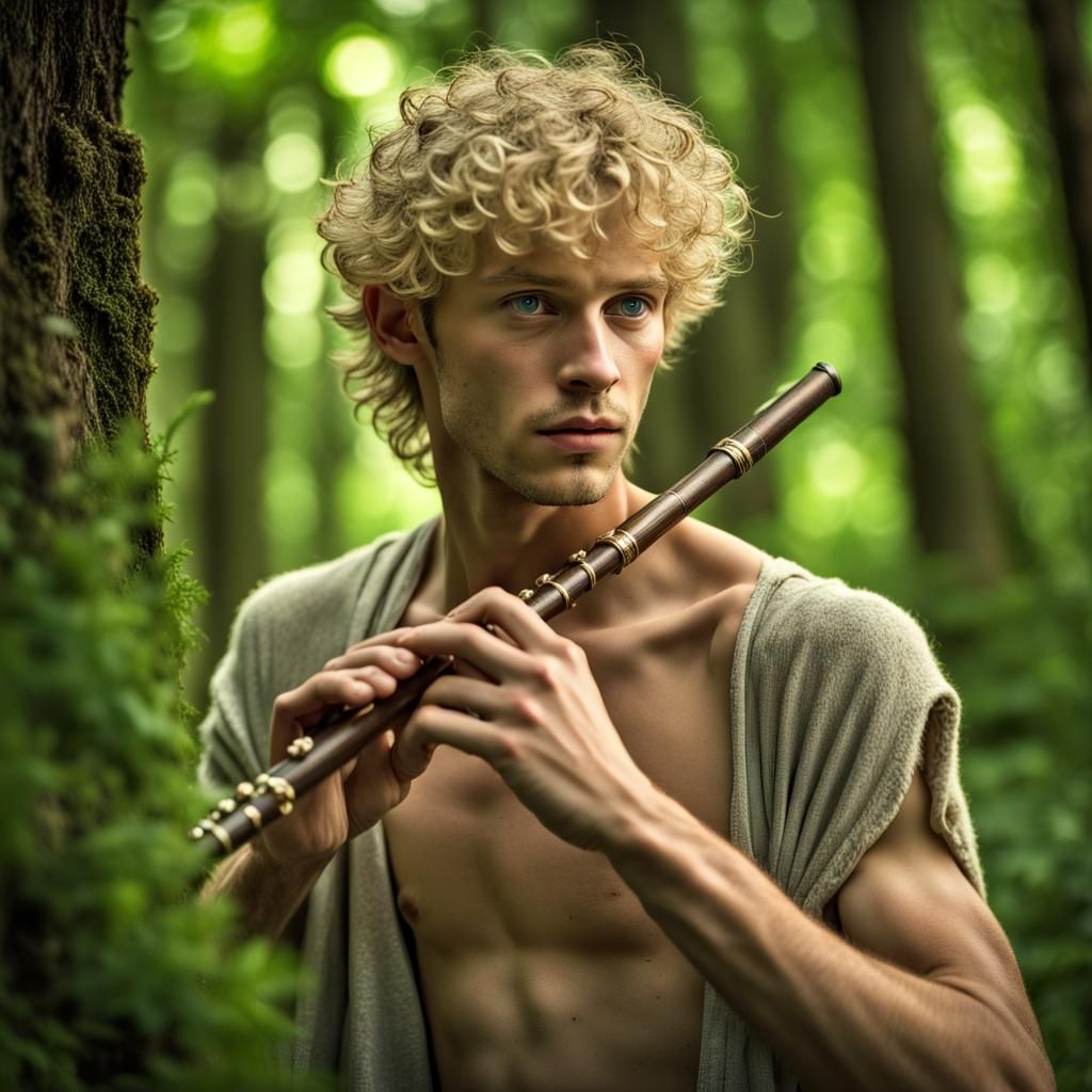 Flautist, NonSatyr version AI Generated Artwork NightCafe Creator