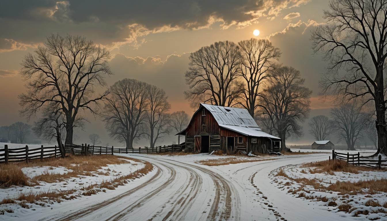 Fading Light in a Frostbitten Landscape