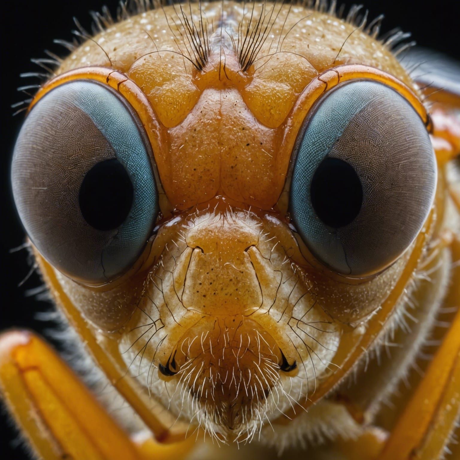 extreme closeup of a fruit fly's head and eyes
  by @R A Dumka