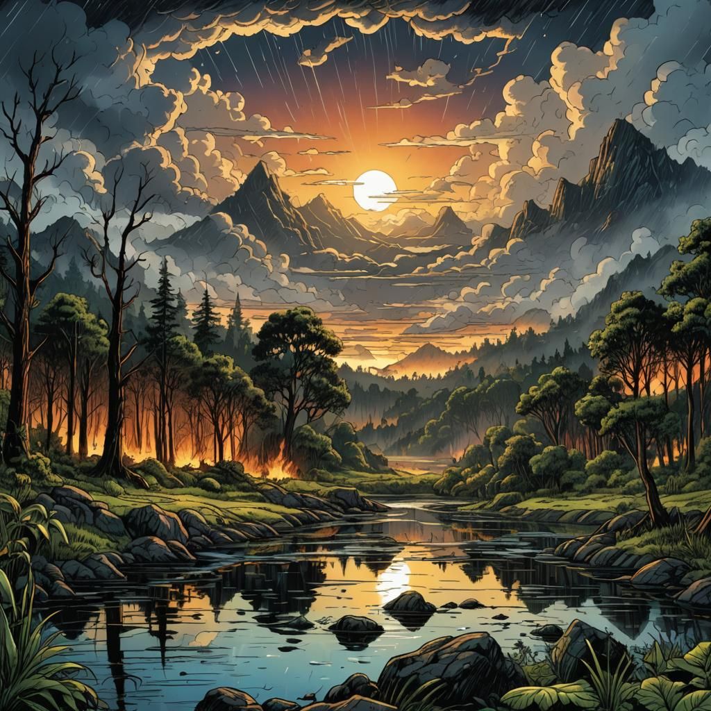 wildfire dies in the rain  by @Base the Bass