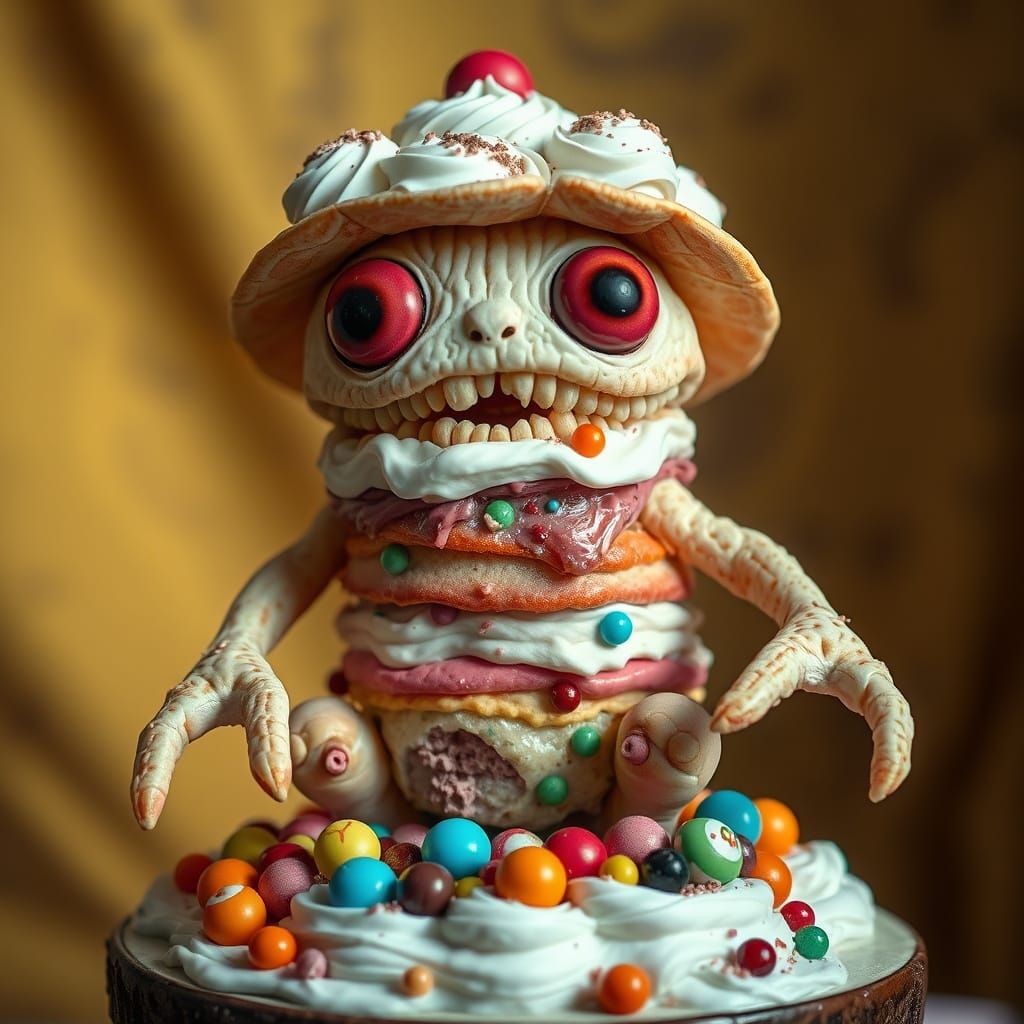 A monster made of cake.
  by @JennaM