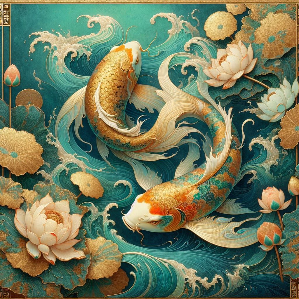 Gold Koi Fish  by @Jane77755