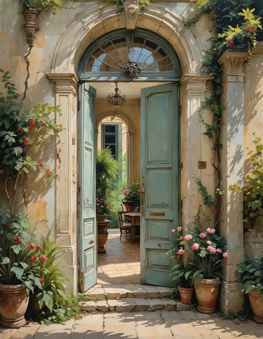 A huge beautiful open doorway in a French Chateau  by @Northview