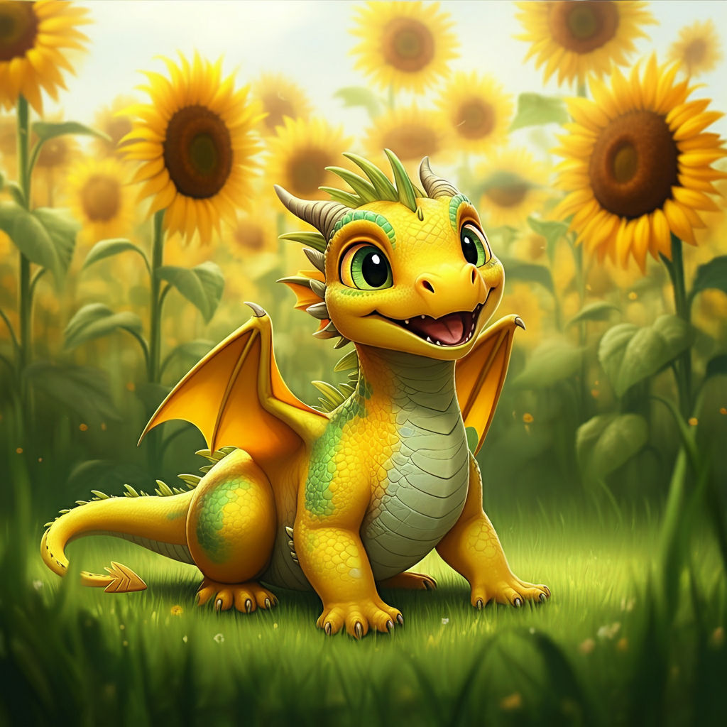 Yellow and Green Dragon at play