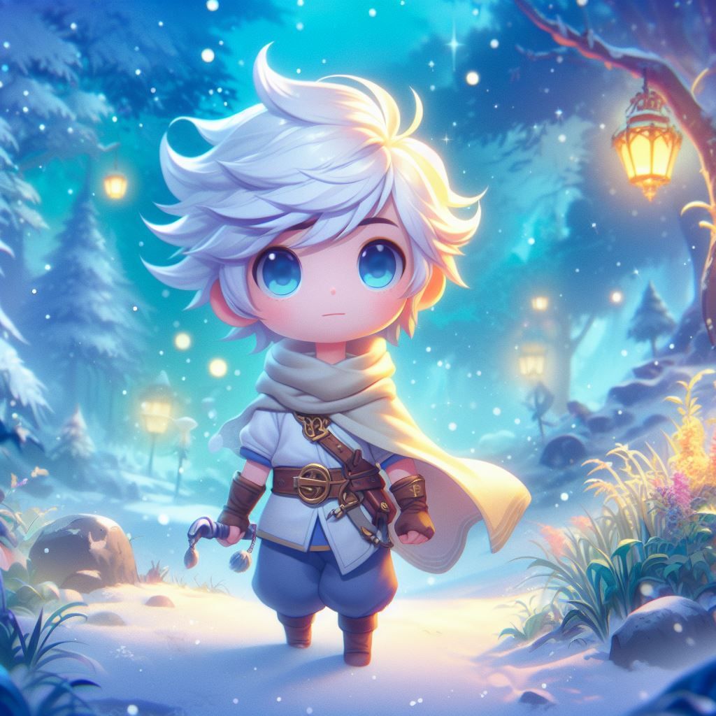 Snowy-haired Chibi Adventurer