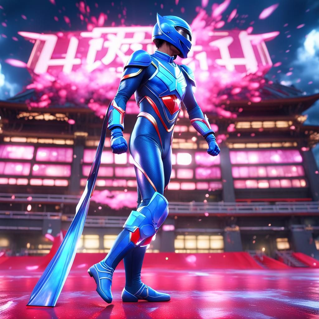 Super Sentai Inspired Japanese Super Hero in Hyper Realistic...