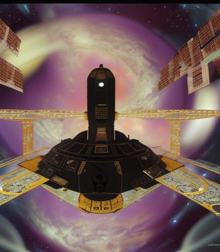 Ornate Space Station: Hyperrealistic Digital Art