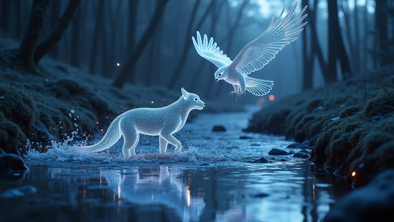 Fantasy. Fox and Falcon