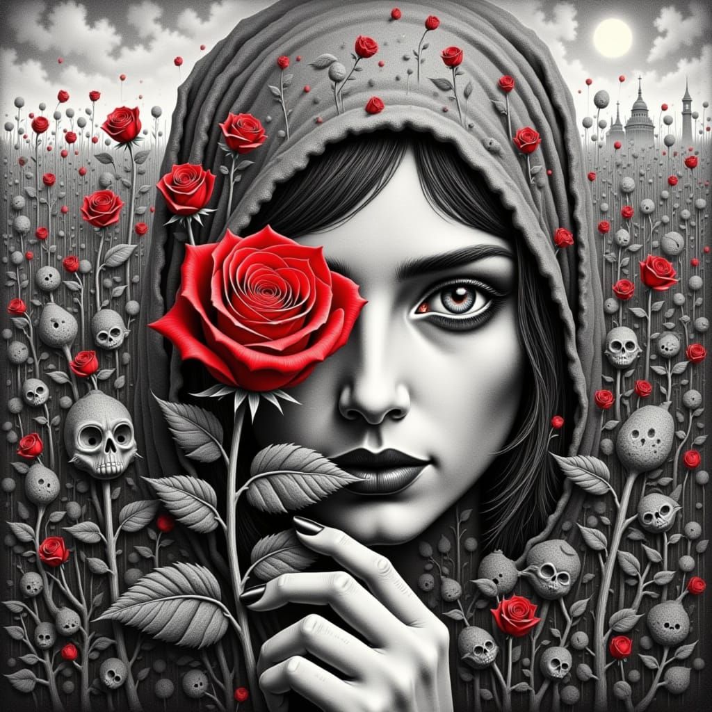 <lora:Grim Flowers:1.0>  Grimm flowers bloom into chilling tales