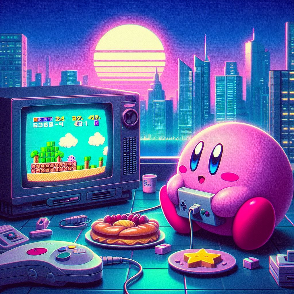 Kirby playing Mario ♥️😊