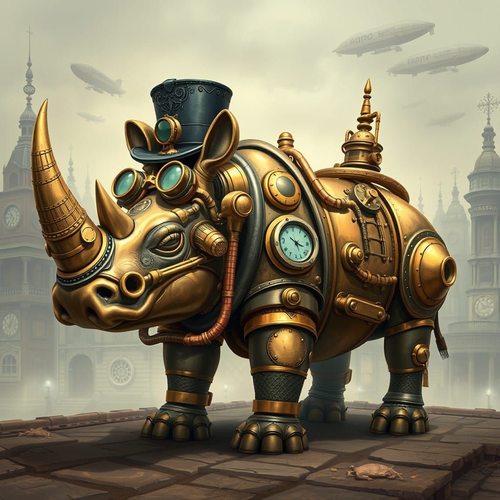 Funny extraordinary steampunk animal  by @Antonius Eisenklang