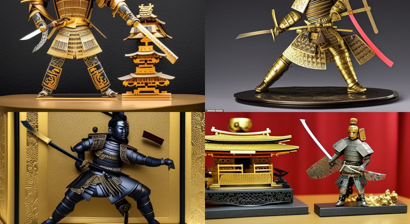 the most beautiful Japanese paper sculpture, an ornate origami samurai