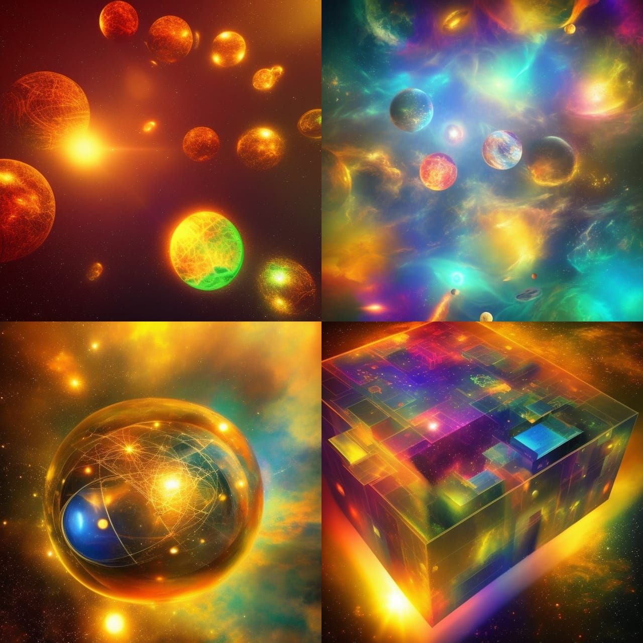 Multiverse in a cube - AI Generated Artwork - NightCafe Creator