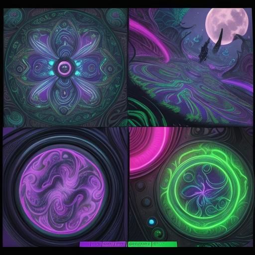 Colourful Alienated digital psychedelic world trippy psyched...