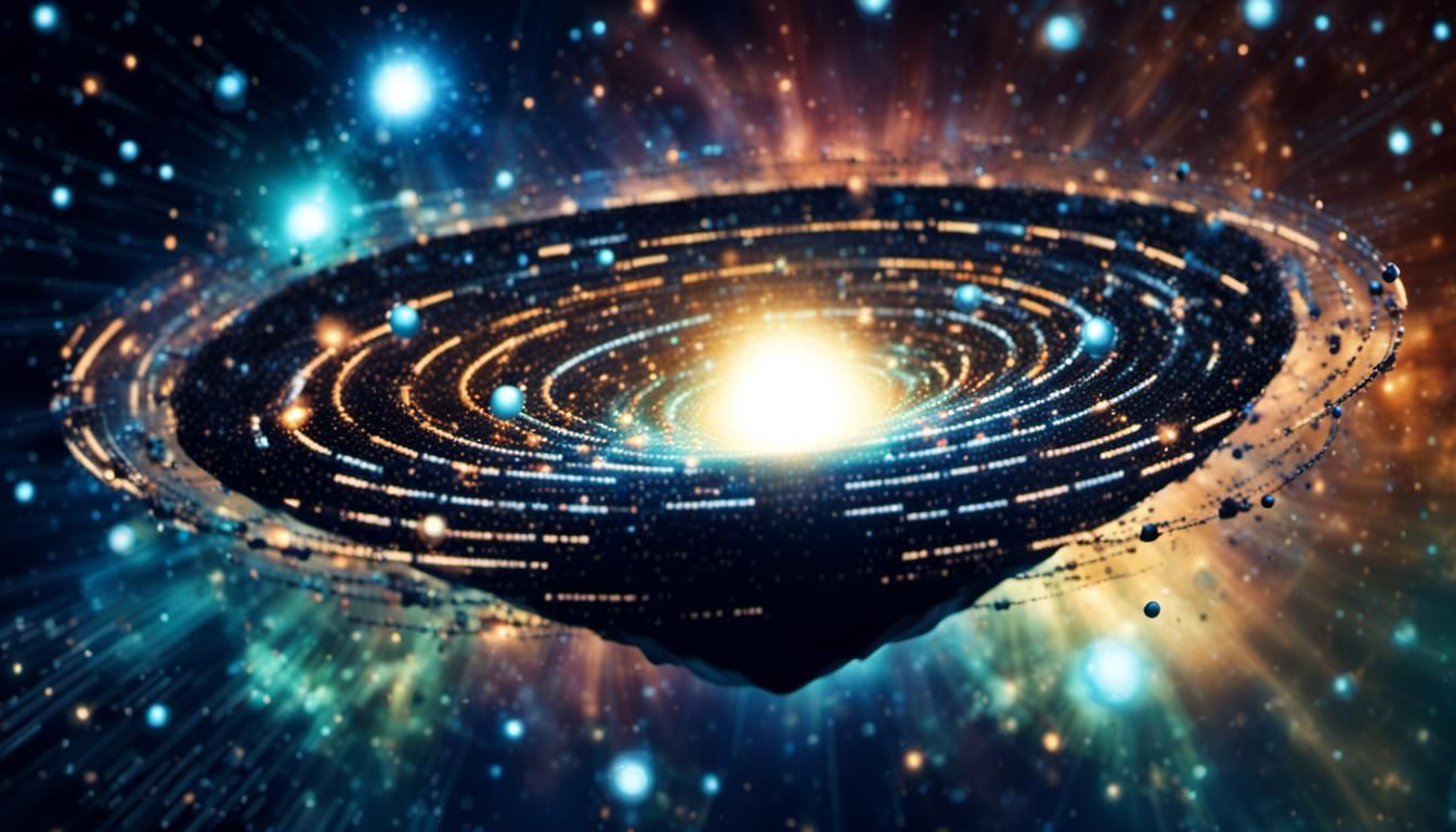 Scientific theory about the universe being a simulation, gli...