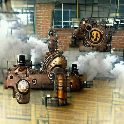 steampunk factory steam