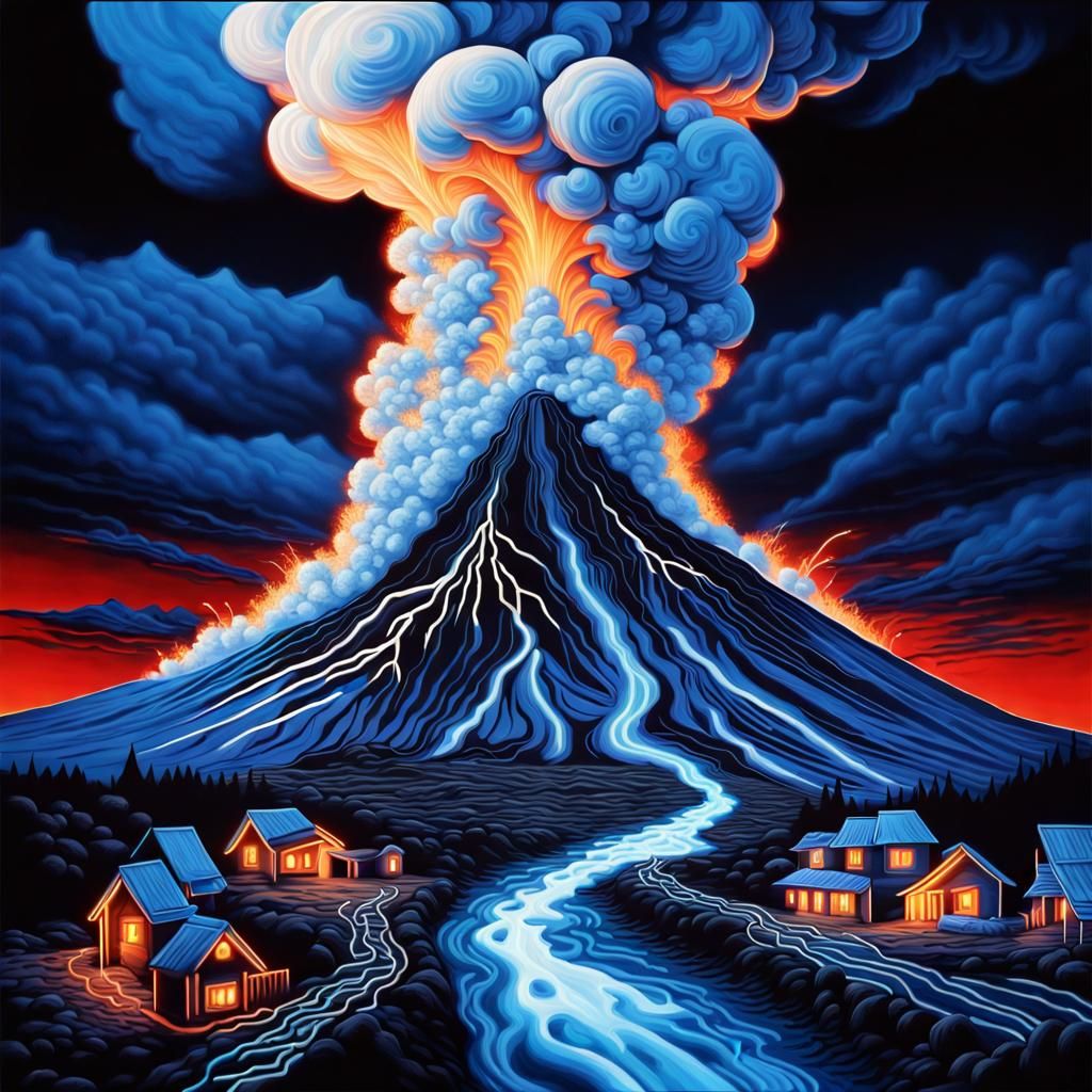 Blue volcano A