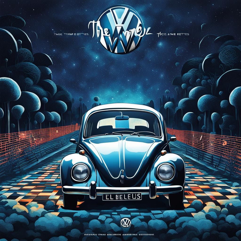 Album Cover " theme. VW Beetles  Design unique and imaginative album cover  that capture the essence of an imaginary mus...