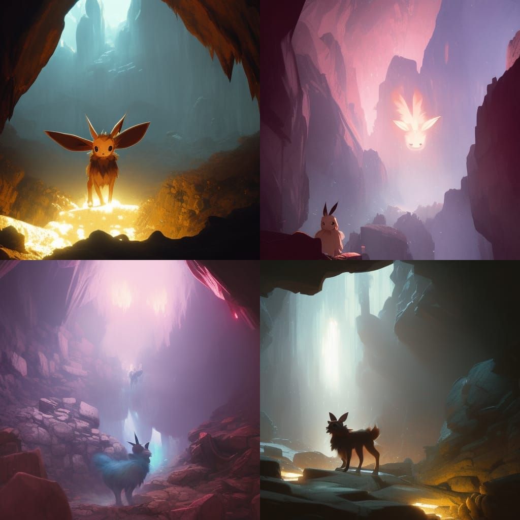 eevee in a cave