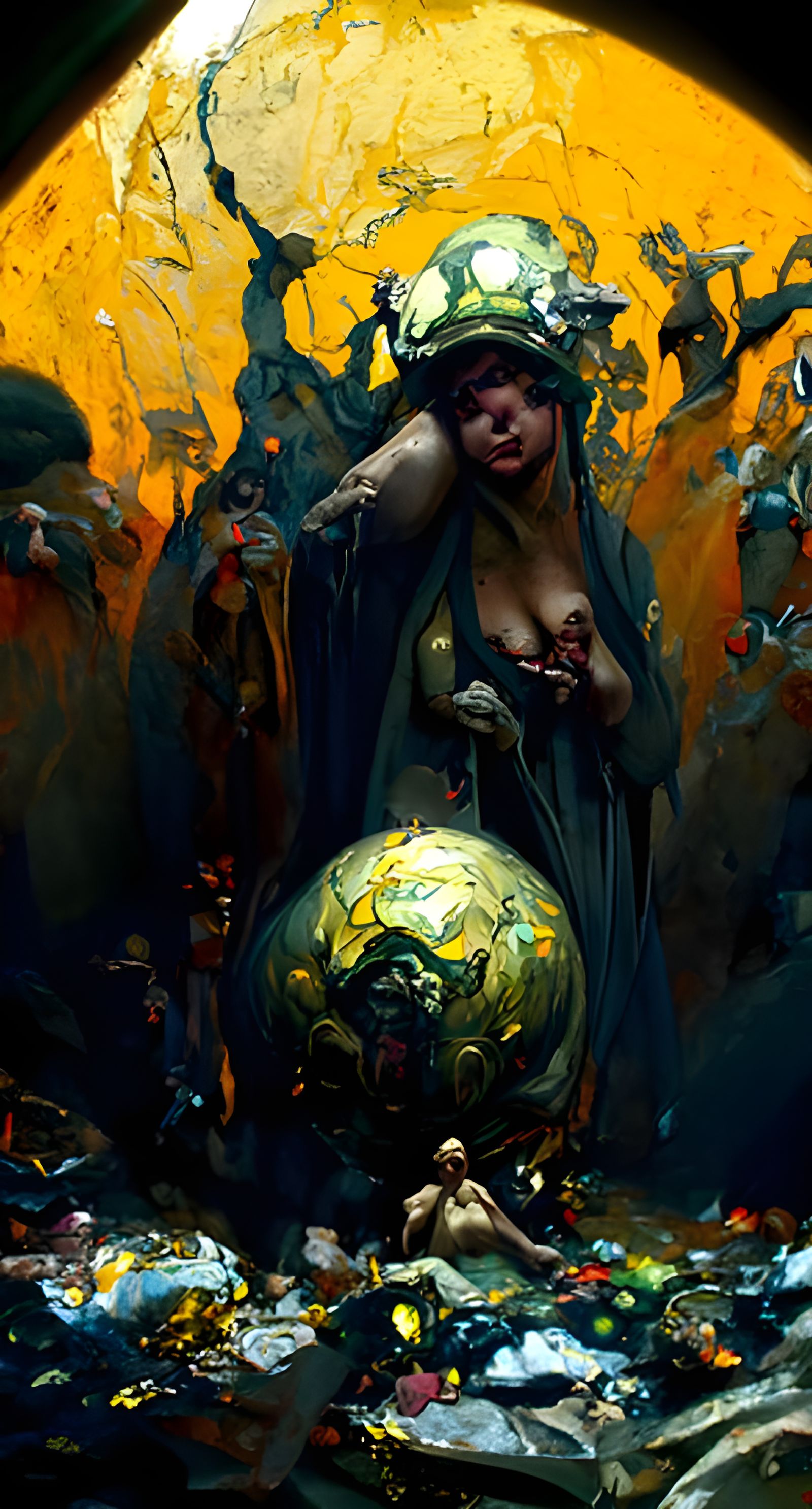 Pit of filth, hell on earth orb 8k resolution concept art trending on Artstation detailed matte painting hyperdetailed U...