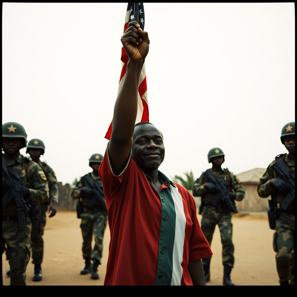 American militaries in Gambia arresting Adama Barrow