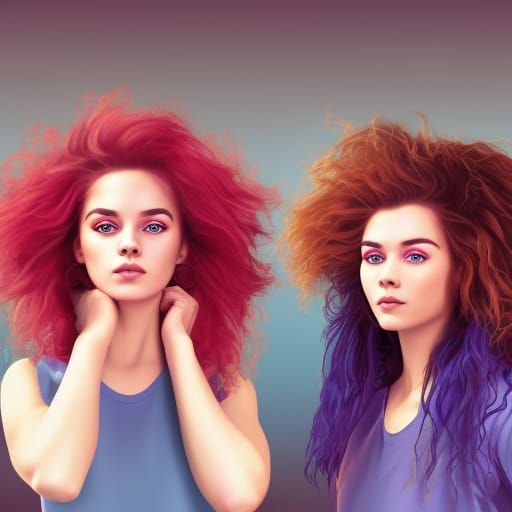 Two girls with huge 80's hair