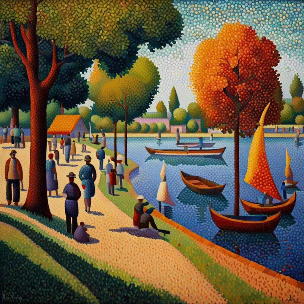 A Sunday Afternoon on the Island of La Grande Jatte  by @Tanke