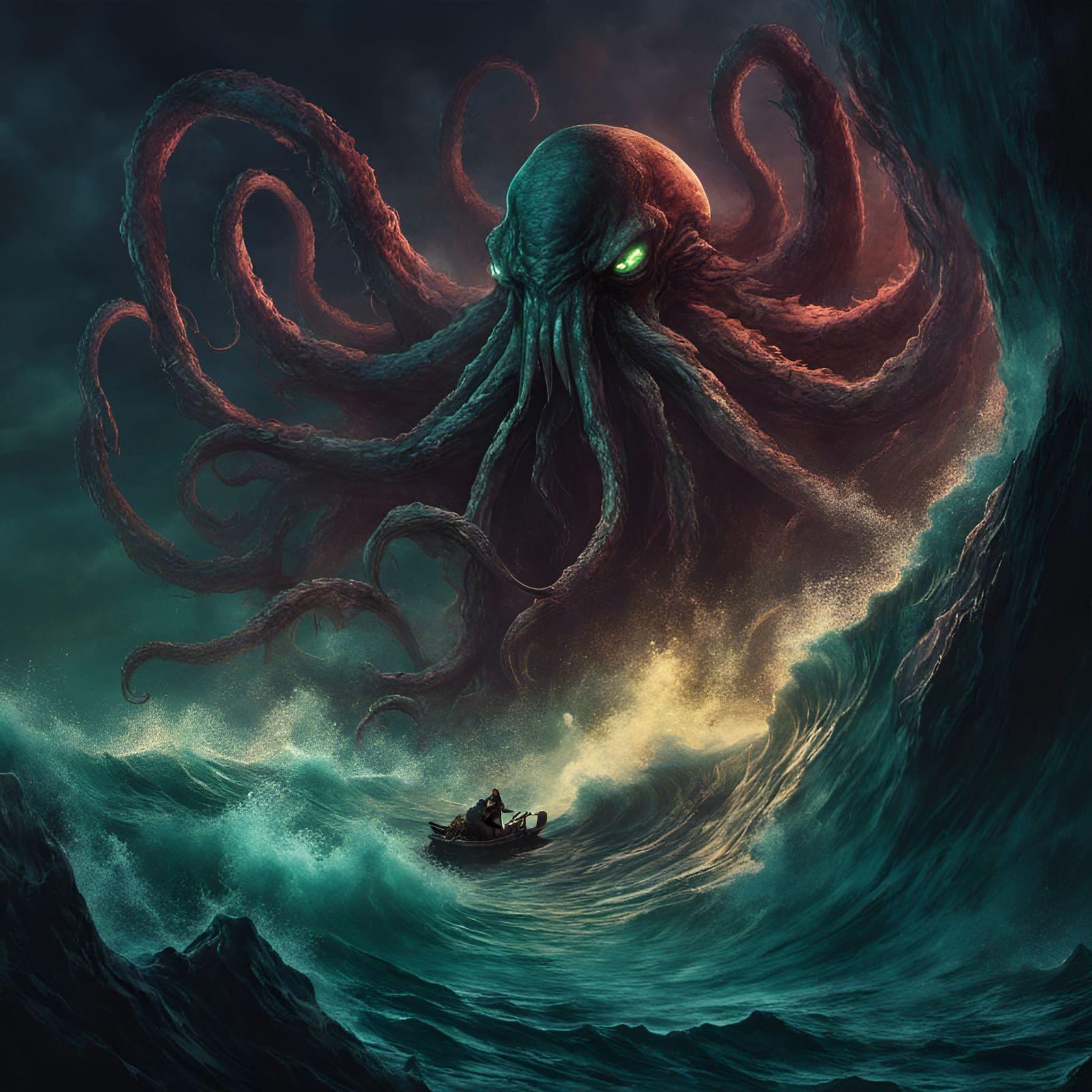 Cthulhu arise from depths of the sea - AI Generated Artwork - NightCafe ...