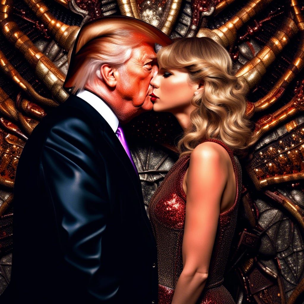 Taylor Swift Kissing Donald Trump Ai Generated Artwork Nightcafe