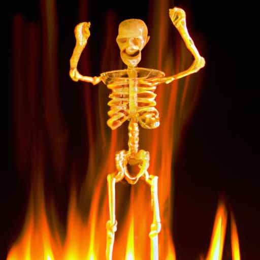burning skeleton