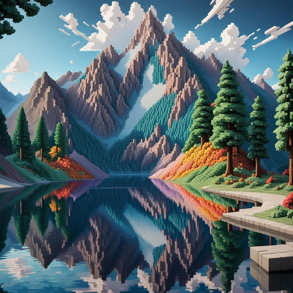 Pixel Mountain  by @Thomas