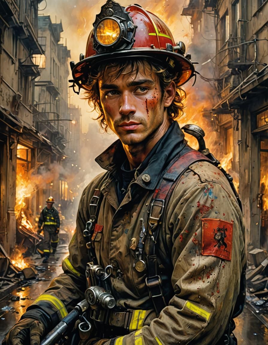Fireman 1990s  by @Silverback Art
