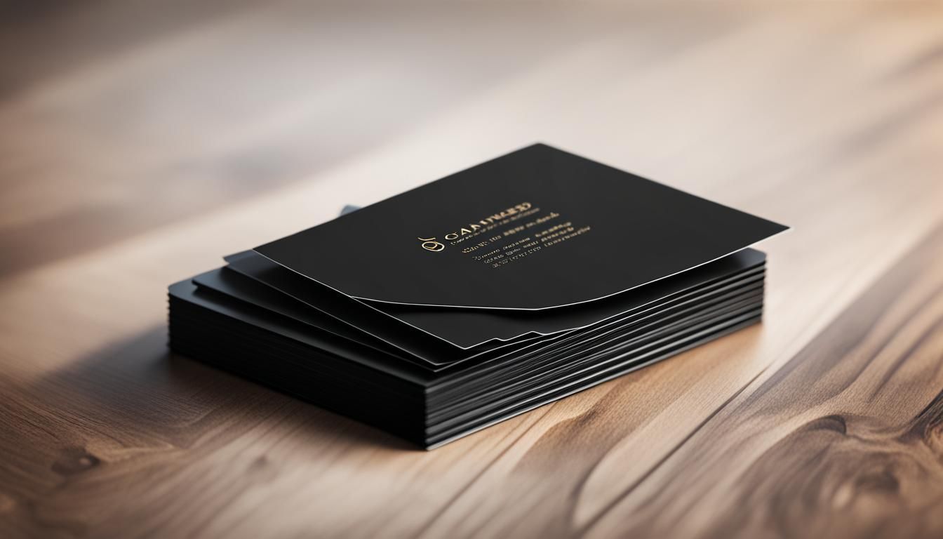 Business card whit black deck of blank cards mock up - 3d re...