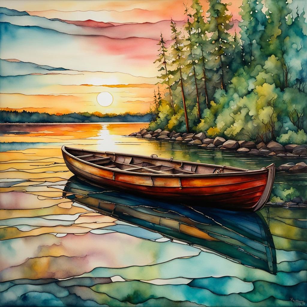 Stained glass, pastel watercolor painting