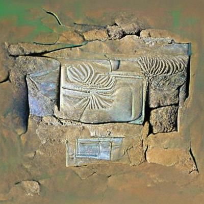 Ceremonial bas-relief found in an ancient ruin